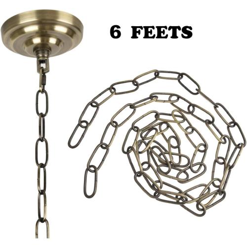 Sangle Soppfy Vingage Canopy Kit and Pendant Light Fixture Chain for Chandelier or Swag Light Fixtures,Maximum Weight of 60 Pounds, 6 feet,Heavy Duty,5 Inches Diameter, Black (Bronze)…