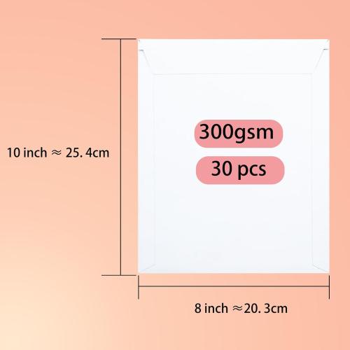 Pack of 30 Rigid Mailers 8 x 10 Inches with Self Adhesive Seal 30 Pack, Bulk White Cardboard Envelopes for Shipping Photo, Documents, Letters, Packaging Supplies