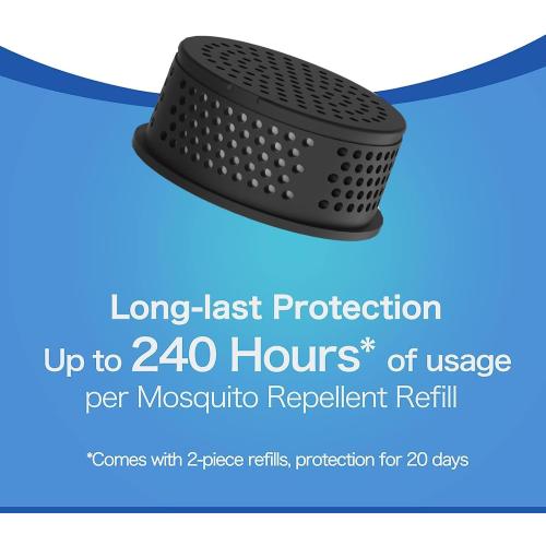 Mosquito Repellent Outdoor Patio Rechargeable Portable Insect Repeller Indoor 30 ft Mosquito-Free Protection Bug Repellent Device Camping Hiking Outing 2 Refills (Black)