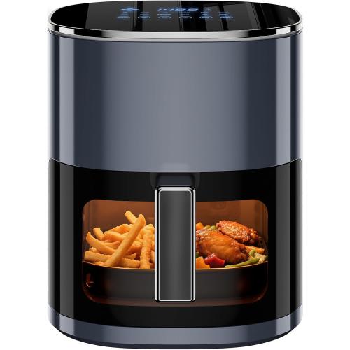 Simple Deluxe 12-in-1 Air Fryer 6.34 Qt, Digital Preset Airfryer with Visible Window, Nonstick and Dishwasher-Safe Basket, Air Fry, Roast, Bake, Dehydrate, Fries, 1700W, Gary