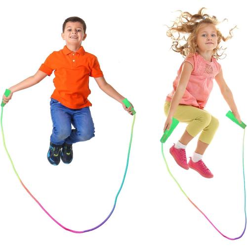 Elcoho 6 Pack Rainbow Jump Rope Set Jumping Ropes Physical Education Skipping Rope