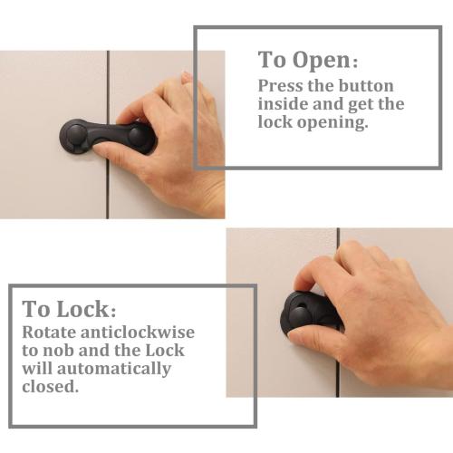 Cabinet Locks for Babies and Child Safety, 4 Pack Childproof Latches with Adhesive for Drawer Cupboards Closet and Pantry Door, Baby Proofing Fridge Lock for Protecting Kids Toddlers and Infants