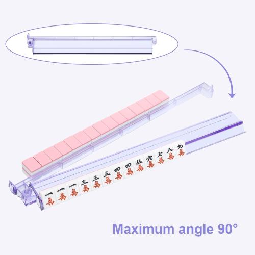 Mahjong Racks with Pushers 4PCS Set Majiang Tile Holder Acrylic Mahjong Racks Accessories and Gifts
