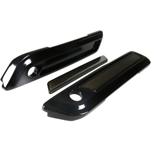 Black Saddlebag Outer Lid Hinge Latch Covers For Harley Touring Electra Road Street Glide 2014-2023 (Black Smoke)