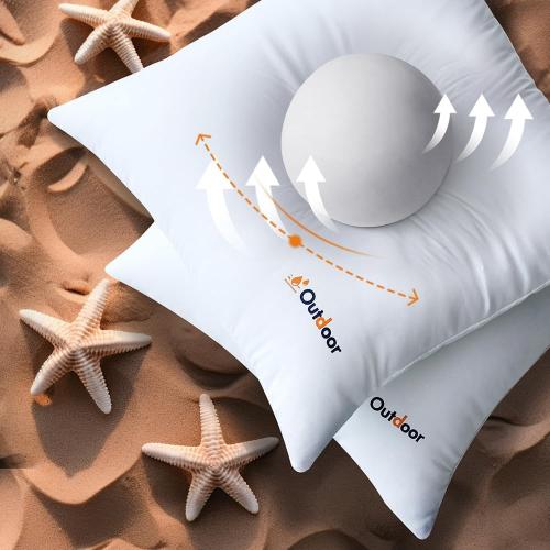 MIULEE Pack of 2 12x20 Outdoor Waterproof Throw Pillow Inserts, Decorative Water-Resistant Pillow Cushion for Patio Garden