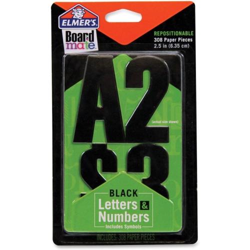 Elmer's Project Popperz Repositionable Paper Letters and Numbers, 300  Glue and Stick Pieces, 2.5 Inch, Black (E3069)