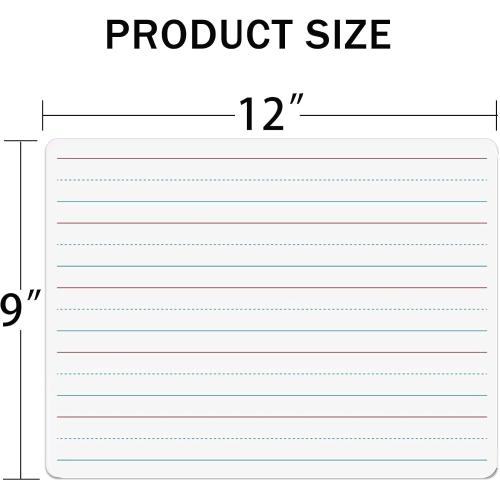 Small White Board, Dry Erase LapBoards 9''x 12'' Mini White Board Double Sided Portable LapBoards for Students Teachers School Supplies (2 Boards with Line)
