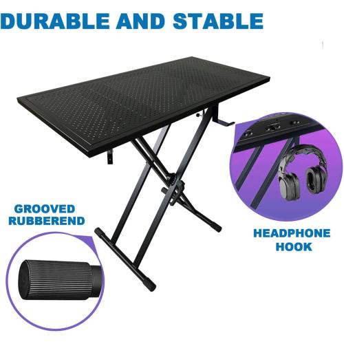DJ Table Stand Audio Mixer Stand Portable Booth - 35 x 17.3 Versatile DJ Booth Stand for Piano, Laptops, Controllers, Midi Keyboards, and Audio Mixers, Mixer Pioneer DJ Controller Equipment