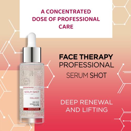 Eveline Cosmetics Face Therapy Eveline Cosmetics Rejuvenating Serum Shot with 24K Gold, Collagen, and Elastin