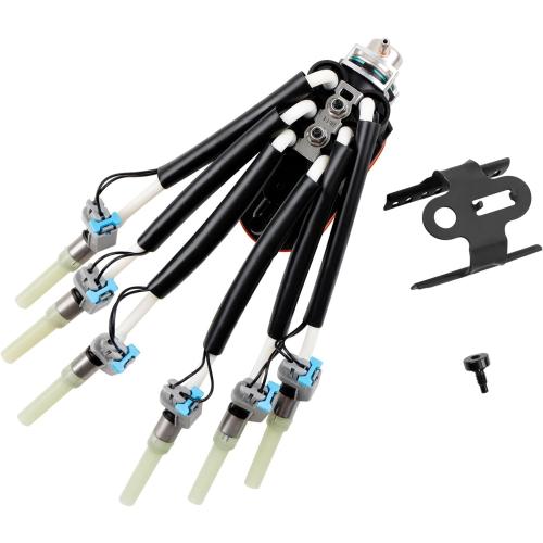 FJ503 Spider Fuel Injectors Assembly w/Bracket Upgraded 6 Cylinder Spider Injectors Compatible with Chevy, GMC, Isuzu, Oldsmobile Models 4.3L V6 Engine, Replace# FJ503, FJ10565