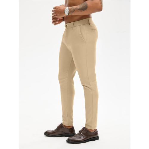Size 32 ... Men's Slim Fit Stretch Dress Pants Skinny Tapered Suit Trousers with Expandable Waist