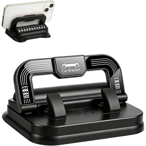 Car Phone Holder 360 Degree Rotation, Suitable for car Navigation in-car Dashboard, Ultra-Strong Suction Cup Phone Mount, Horizontal and Vertical Screen Adjustment Angle (Black)