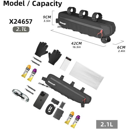 Rhinowalk Bike Bag Bike Frame Bag Waterproof Bike Triangle Bag 2.1L Bicycle Pouch Under Tube Bag Professional Cycling Accessories(XL)