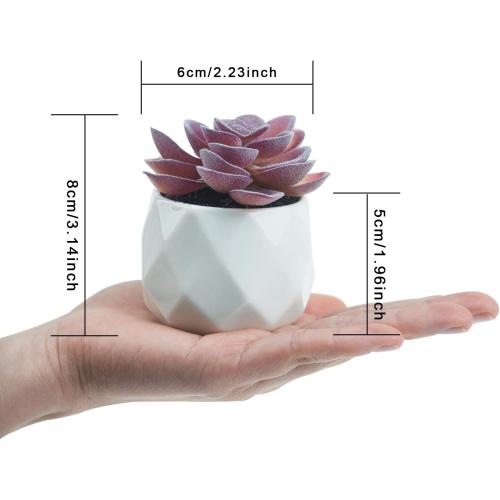 NORRIK BY DESIGN Purple Artificial Faux Succulents in Pots, Mini Purple Fake Plants for Women Desk, Small Realistic Faux Succulents for Home Office Accessories Window Sill Bathroom Bedroom 4 Set