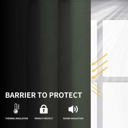 Easy-Going Blackout Curtains for Bedroom, Solid Thermal Insulated Grommet and Noise Reduction Window Drapes, Room Darkening Curtains for Living Room, 2 Panels (52x46 in,Greyish Green)