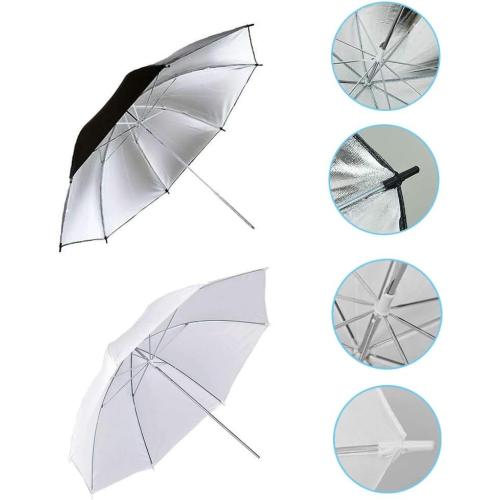 Photography Umbrella Lighting 4 Pack Kit, 33/84cm Soft White Translucent and Reflective Umbrella for Photo and Video Studio Shooting