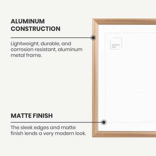 Opposite Wall Aluminium Metal Picture Frame, 16x20 in. | 41x51 cm Gold Sleek Matte, Lightweight, Shatterproof and Durable, Perfectly Crafted for Picture, Poster, Photo and Collage Displays