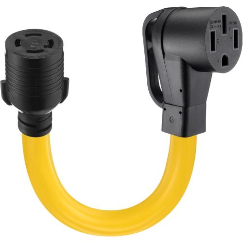 Kanayu 1.5 ft Nema L14-30r to 14-50r 30amp Rv Generator Adapter Cord
