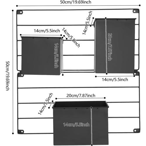 Kassell vertical wall planter  with 3 Pots for Indoor and Outdoor,Wall Mounted Plant Holder,Vertical Garden Wall Planter for Vegetables,Flowers,Herbs (Black)