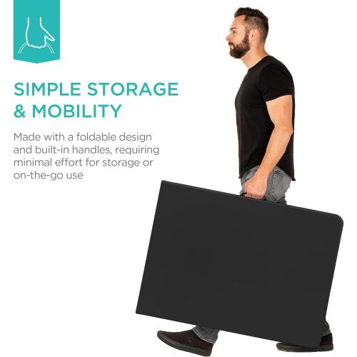 Best Choice Products 6ft Plastic Folding Table, Indoor Outdoor Heavy Duty Portable w/Handle, Lock for Picnic, Party, Camping - Black