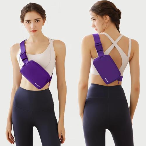 Purple Fanny Pack for Women Girls, 1L Small Waist Bag with Adjustable Belt 32 to 51, Crossbody Bag Lightweight for Travel Sport Running Cycling Hiking, Mothers Day Gifts