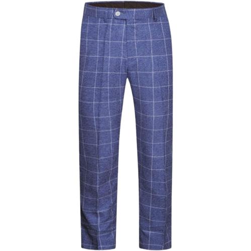 Men's Checked Classic Fit Dress Pants Flat Front Straight Casual Business Daily Formal medium