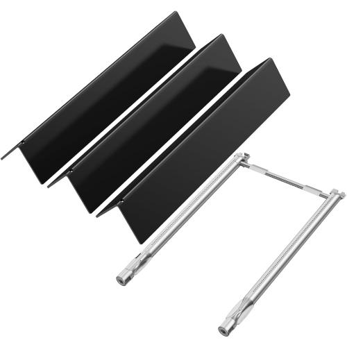 X Home Grill Replacement Parts for Weber Spirit & Spirit II 200 Series (Front-Mounted Control), Porcelain-enameled 7635 Flavorizer Bars and Stainless Steel 69785 Burner Tubes Set