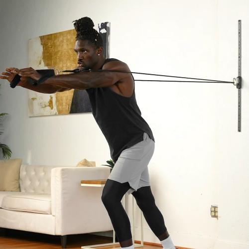 Space Saver Gym Resistance Bands Exercise Equipment for at Home Fitness Workout | Resistance Band Wall Anchor for Kinetic Bands with 1 Rail, 1 Rail Car