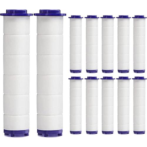 High Pressure Handheld Turbo Fan Shower Head PP-Cotton Filter Cartridge,3.7in Detachable Propeller Hydro Jet Shower Head Filter,set of 12
