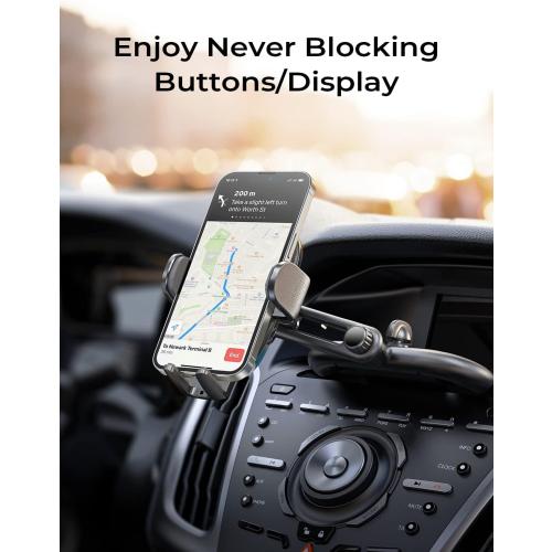 LISEN CD Phone Holder for Car iPhone 17 Adjustable CD Slot Phone Mount Holder Sturdy Cell Phones Holders for Your Car Accessories for Samsung Galaxy S25 S24 iPhone 16 15 Pro Max All Phones