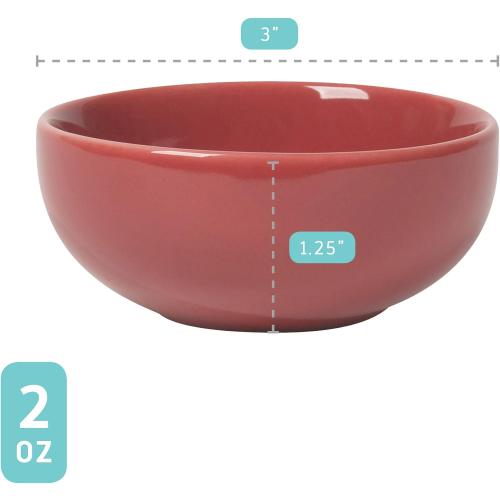 Now Designs Canyon Ceramic Pinch Bowl Set, Soy Sauce Dish, Set of 6, 2 oz