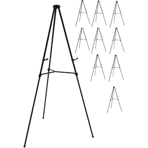 BLACK Lightweight Aluminum Telescoping Display Easel, 70 Inches, Black (10)