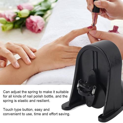 Nail Polish Shaker, 100-240V Nailpolish Gel Shaker Mixer Professional UV Liquid Bottle Shaking Machine with Touch Button Adjustable Spring and Silicone Base for Nail Polish and Gel