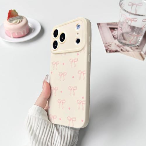 NITITOP Compatible for iPhone 17 Pro Max Case Cute Bow Knot - Pink
