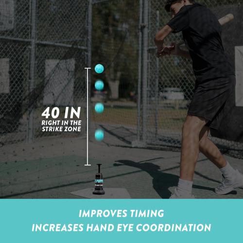Black Baseball Training Tee Popper 202, Hitting Tee for Perfect Swings, Batting Machine (Not for Real Baseballs 202 Popper Balls Not Included)