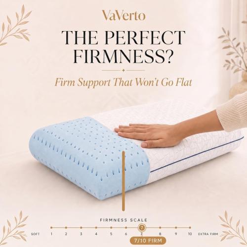 Vaverto King Size Memory Foam Pillows - Firm Pillow - King Size 1-Pack