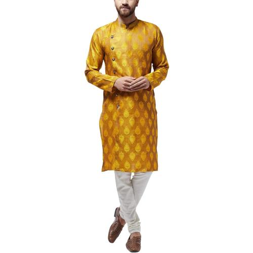 Sojanya XXL (Since 1958 Men'S Jacquard Silk Kurta & Churidar Pyjama Set