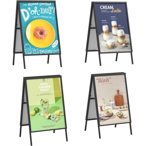 Size 24x36 4-Pack A Frame Signs 24x36 Inch Outdoor, Heavy Duty Sandwich Signboard, Double-Sided A Frame Sign Holder Business Signs for Outside(Frame only)