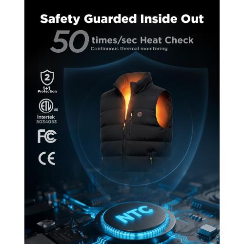 InoKraft Gifts for Men, Heated Vest for Men, Lightweight Quilted Winter Heated Vest, with Rechargable Battery and USB-C Cable