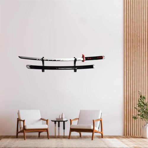 Eforlife 2/Set Sword Hook Wall Mount Samurai Sword Hanger Display Holder Adjustable for Katana Wakizashi Tanto Genji Sword Weapon Rack