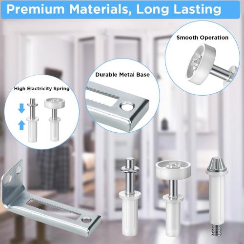 Bifold Door Hardware Kit with Track, Top & Bottom Pivot, Spring, Metal Pivot Pin and Steel Track (36 inch)
