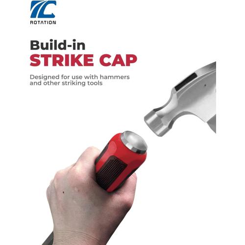 Black and Red ROTATION Pry Bar Set, Strike Cap Handle, Angled Tip, Rust proof finish, Machanic Tools for prying, scraping, lifting, pulling | 3pcs Hand Tools Set