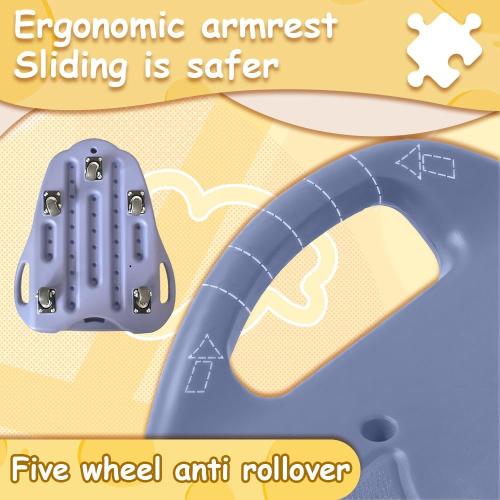 Floor Scooter Board with Elevated Handles, 5 Non-Marring Wheels Anti Roll away, 20L x 17W, Easy Connection, Kids Sports Activities