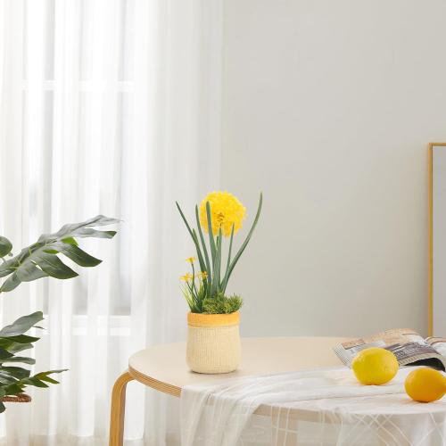 Velener 4PCs Fake Flowers in Vase, Babys Breath Artificial Flowers Indoor, Fake Potted Plants, Hydrangeas, Desk Plants for Home Indoor Bathroom Kitchen Shelf Office Decor(Plastic Vase)