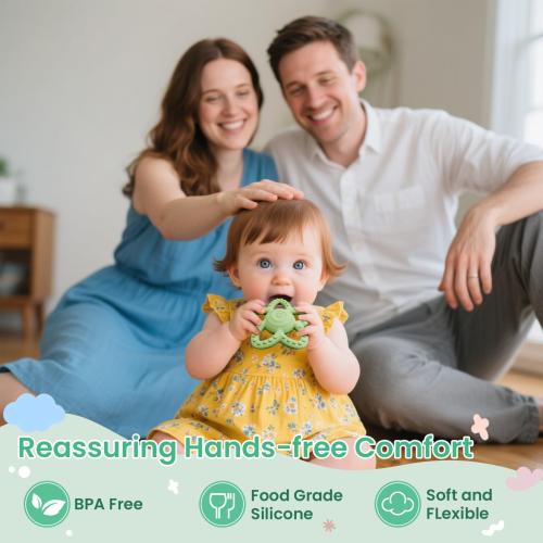 Star-Shaped Vibrating Teether for Baby & Sensory Chew Toys for Autistic Children, Toddler Travel Essential, Food-Grade Silicone, 3X Vibration Settings