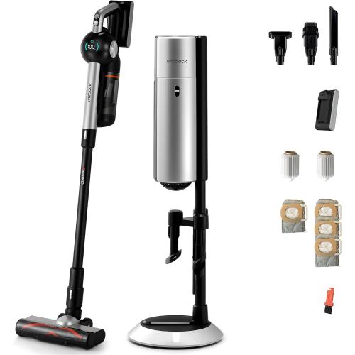 CoreJet 5 Self-Emptying Stick Vacuum, Cordless Vacuum Cleaner with All-in-One Charging Dock, 450W Motor, Dust Detection Light, HEPA Filtration for Hard Floors, Rugs & Everyday Cleaning