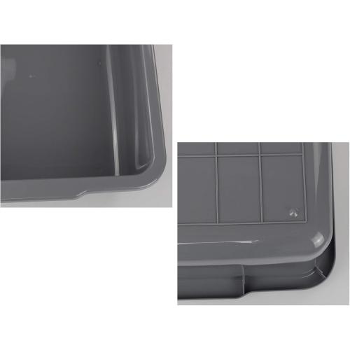 4-Pack Large Bus Tubs, Commercial Tote Box, Plastic Bus Box, 32 L, Grey