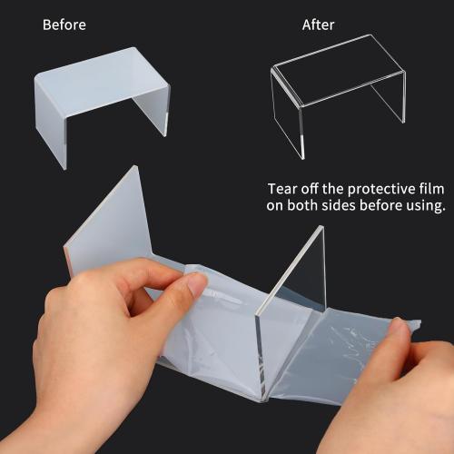 Size Large 10pcs 2 Set Acrylic Risers for Display Clear Perfume Organizer Stands Acrylic Display Risers for Show Figures, Cupcake, Jewelry, Toys, Perfume and More (Large Size)