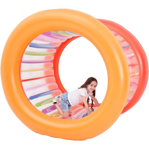 Size 73 Diameter Inflatable Giant Colorful Rolling Wheel for Outdoor Backyard Lawn