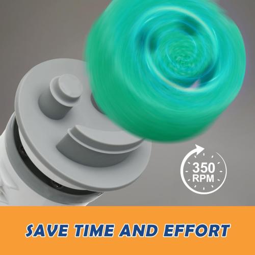 LANMU Electric Spin Scrubber Wand Compatible with Scrub Daddy/Mommy with Soft Silicone Sponge Hub, Power Cleaning Brush,5 Replaceable Heads, Ergonomic Handle for Oven, Stove, Sink, Shower, Tub, Tile